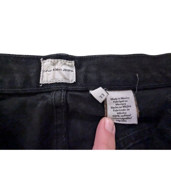 Calvin Klein Black Denim Jeans 33x32 Mens Classic Fit 100% Cotton - Picture 3 of 3